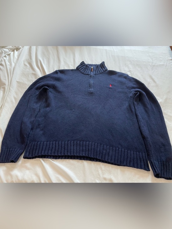 Ralph Lauren Other - Ralph Lauren Navy Quarter-Zip Sweater with Red Pony Vintage